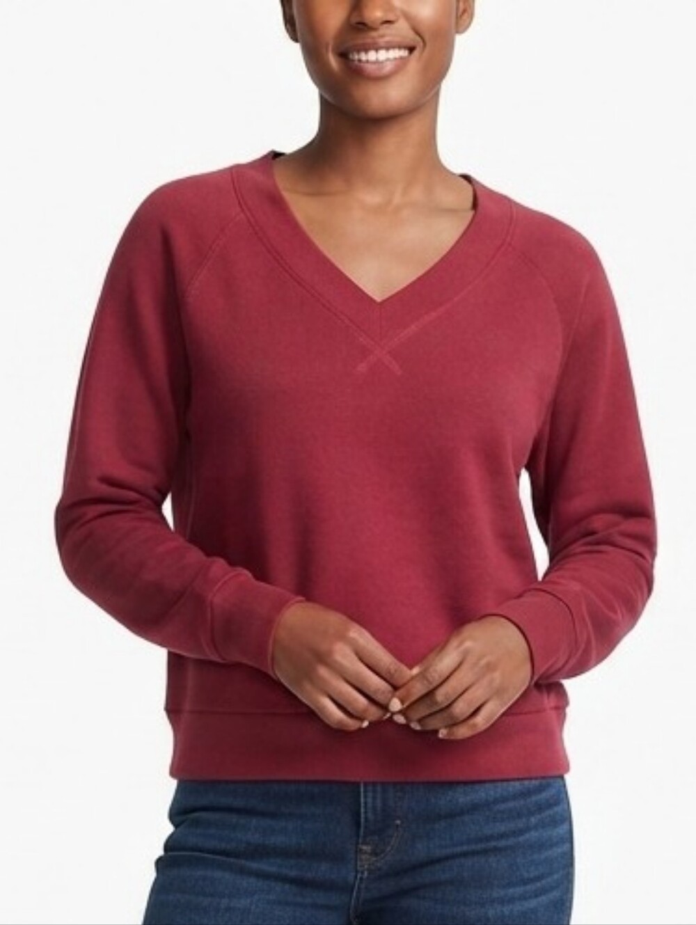 Universal Thread Red V-Neck Sweatshirt